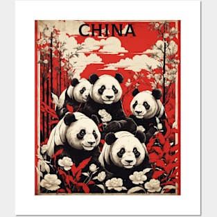 China Chinese Panda Bears Vintage Poster Tourism Poster Posters and Art